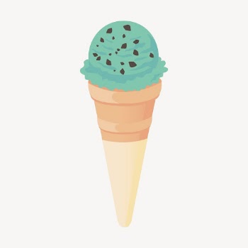 Mint chocolate chip ice-cream clipart, | Free Vector - rawpixel