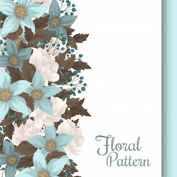 Mint green floral background flower border Free Vector