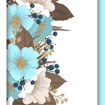 Mint green floral flower border Free Vector