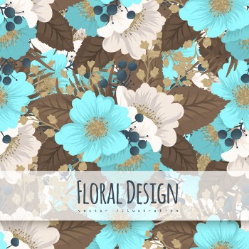 Mint green flower background seamless pattern Free Vector