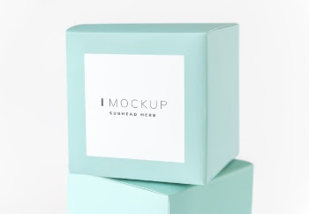 Mint green packaging box mockup Free Psd