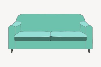 Mint green sofa sticker, furniture | Free Vector - rawpixel