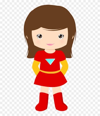 Minus - Red Superhero Girl Clipart