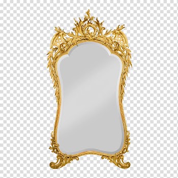 Mirror Gold Frames Louis Quinze France, exquisite frame transparent background PNG clipart