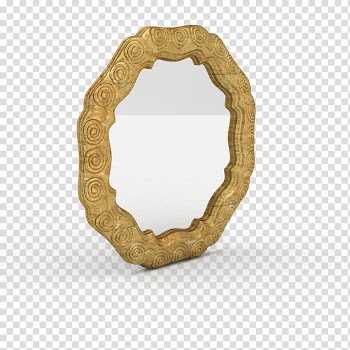 Mirror Gold, Gold frame mirror HD transparent background PNG clipart