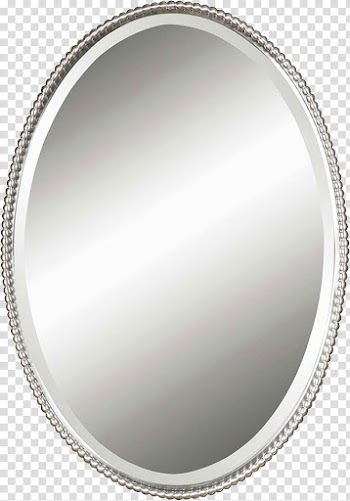 Mirror Wall Light Silver Oval, Mirror HD transparent background PNG clipart