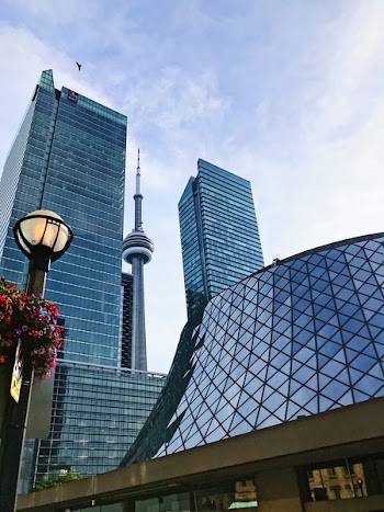Mirror Windowed High Rise Buildings at Day