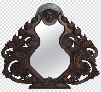 Mirrors, brown framed mirror transparent background PNG clipart