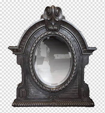 Mirrors, mirror with wooden frame illustration transparent background PNG clipart