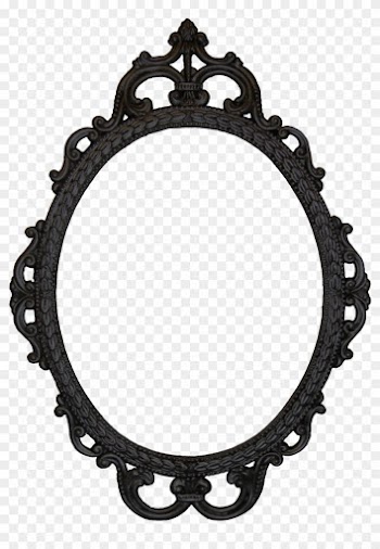 Mirrors, Oval Mirror Black Frame Black Framed Mirror - Frame Svg