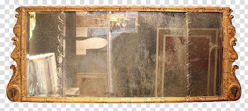 Mirrors, rectangular mirror with brown wooden frame transparent background PNG clipart