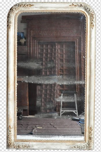Mirrors, rectangular white framed mirror transparent background PNG clipart
