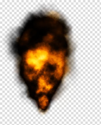 Misc explosion fire element, black and orange smoke transparent background PNG clipart