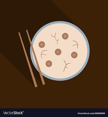 Miso soup japanese food graphic object top view vector image