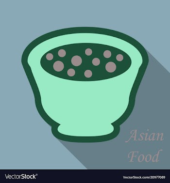 Miso soup japanese food graphic object top view vector image