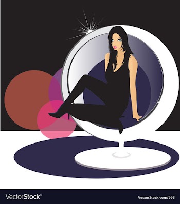 Miss candi in egg chair vector image
