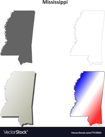 Mississippi outline map set vector image