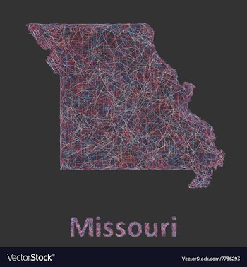 Missouri line art map vector image