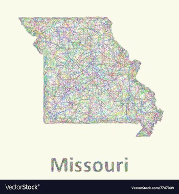 Missouri line art map vector image