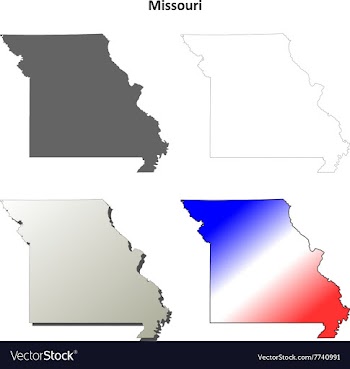 Missouri outline map set vector image