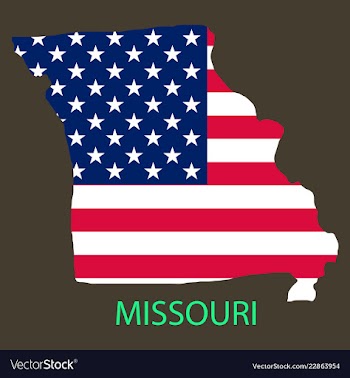 Missouri state of america with map flag print on vector image