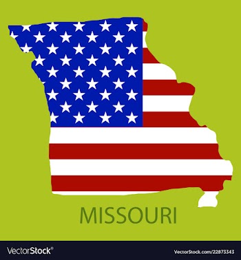 Missouri state of america with map flag print on vector image