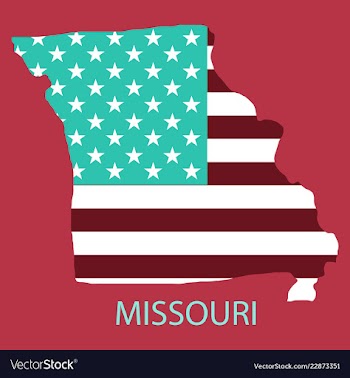 Missouri state of america with map flag print on vector image