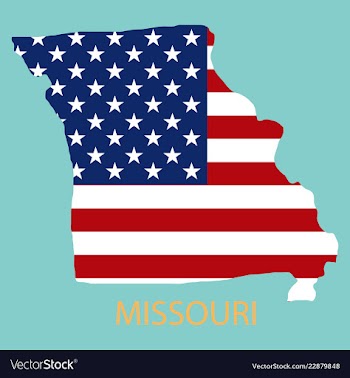 Missouri state of america with map flag print on vector image