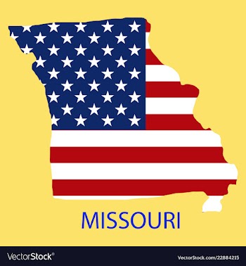 Missouri state of america with map flag print on vector image