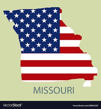 Missouri state of america with map flag print on vector image