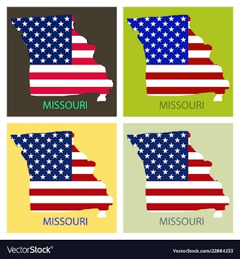 Missouri state of america with map flag print on vector image
