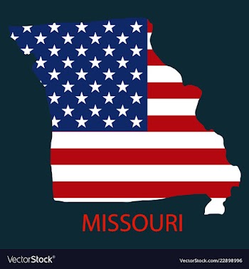 Missouri state of america with map flag print on vector image