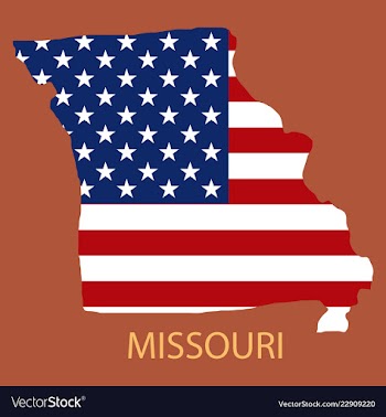 Missouri state of america with map flag print on vector image