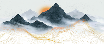 Misty Mountain Peaks at Sunrise