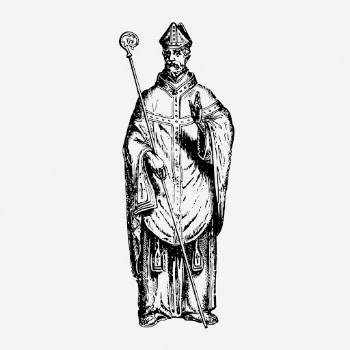 Mitred abbot drawing, vintage monastery | Free Photo - rawpixel
