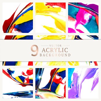 Mixed acrylic paintings | Free stock vector - 566444