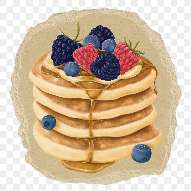 Mixed-berries pancakes png sticker, ripped | Free PNG Illustration - rawpixel