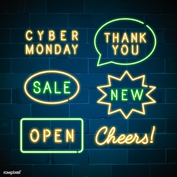 Mixed neon signs vector set | Free stock vector - 537664