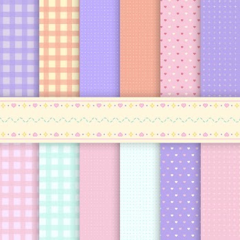 Mixed pattern pastel background vectors Free Vector