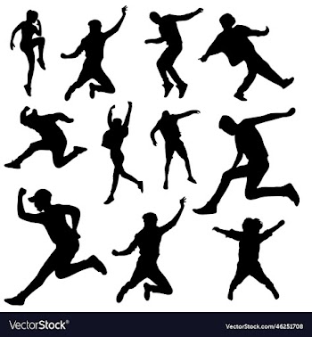 mixed silhouettes of people jumping