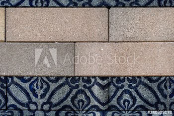Mixed tiled wall