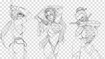 MK Gals FLATS, anime sketch transparent background PNG clipart