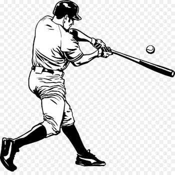 MLB Baseball player Batting - Vector stick figure baseball player 