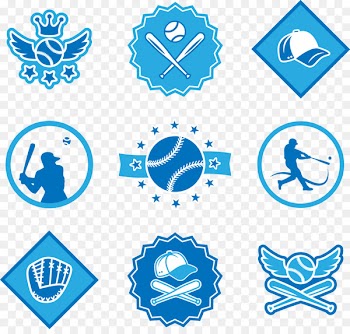 MLB Logo Baseball - Vector painted blue baseball icon 