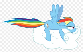 Mlp Rainbow Dash Cloud Vector - Rainbow Dash On A Cloud