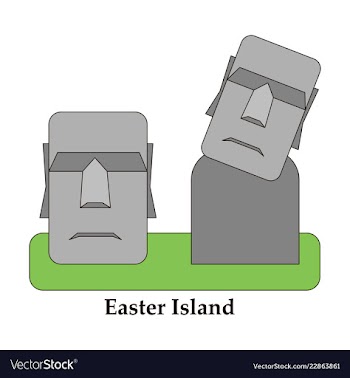 Moai monolithic statues polynesia easter islands vector image