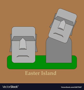 Moai monolithic statues polynesia easter islands vector image