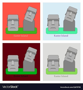 Moai monolithic statues polynesia easter islands vector image