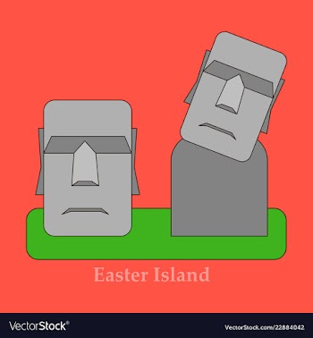 Moai monolithic statues polynesia easter islands vector image