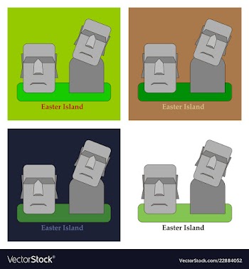 Moai monolithic statues polynesia easter islands vector image